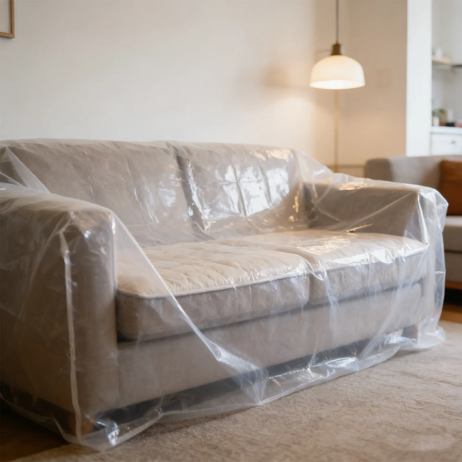 Clear Heavy Duty PVC Sofa Cover 243x102x105cm Waterproof Scratch Proof Couch Protector for Pets Cats Dogs Recliner Furniture