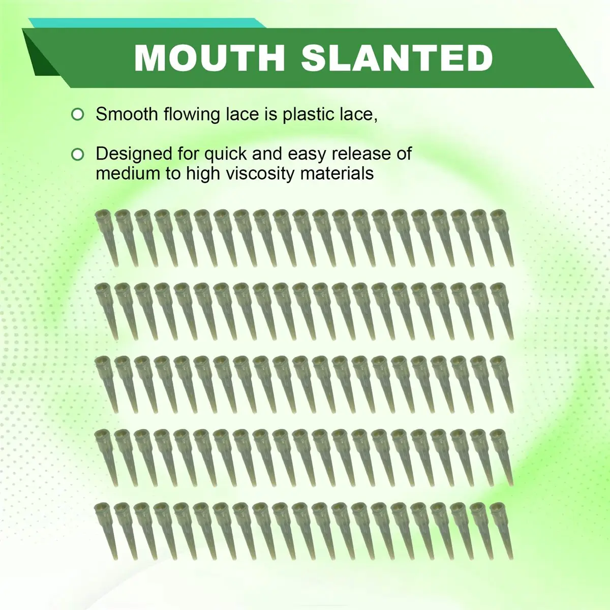 HITL 100 Pcs Green Plastic Tapered Pinhead Glue Liquid Dispenser Needles 14G