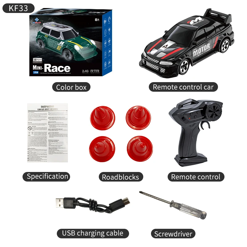 KF20 1:64 RC Drift Auto 2,4G High-Speed-Rennwagen Allrad Mini Desktop Fernbedienung Auto Elektrische Spielzeug elektrische Spielzeug Kinder