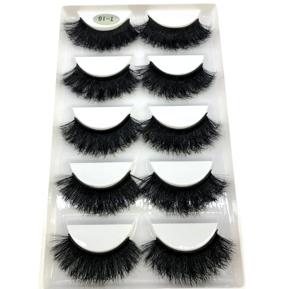 新しいつけまつげキャットアイふわふわフェイクミンクまつげ 8D うっすらとしたまつげ 5 ペアパックドラマチックな長く厚いボリュームまつげ