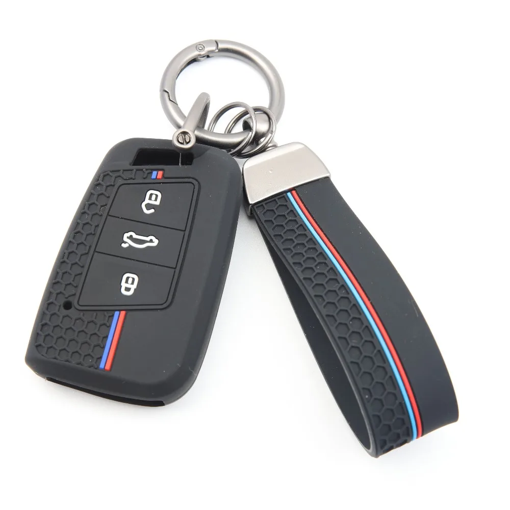 Silicone Cover For VW Volkswagen Magotan Magotan GTE Passat B7 B8 CC Arteon Skoda Fabia Superb A7 Kodiaq Seat Car Key Case Fob