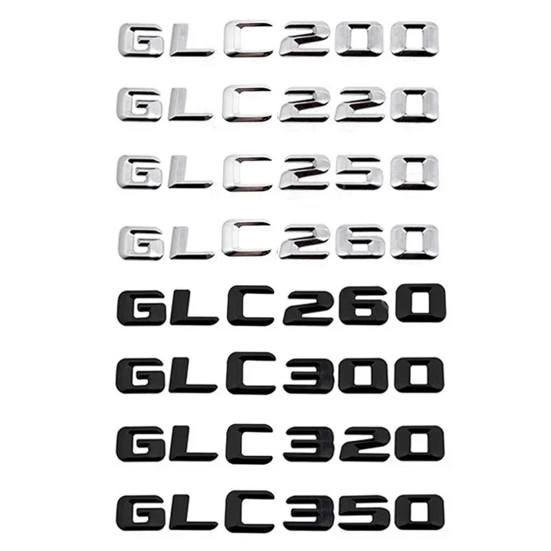 Car Emblem 3D Logo Rear Trunk Sticker Nameplate For X253 GLC43 GLC63 GLC200 GLC220 GLC250 GLC300 GLC350 GLC400 GLC500 GLC550