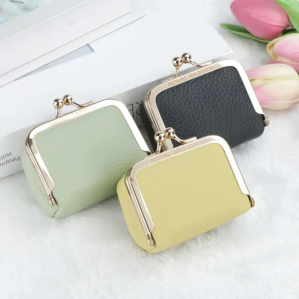 URBAN MASTER  Genuine Leather Mini Coin Purse with Kiss Lock - Women's Fashion Jewelry Boxes for Earrings Rings & Necklaces 2935