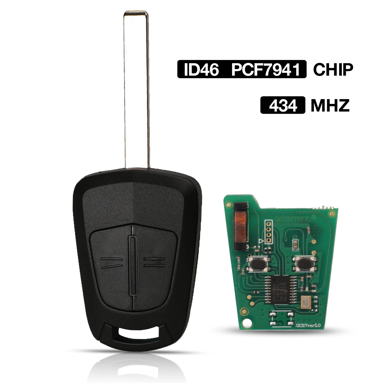 

jingyuqin 433MHz PCF7941 Remote Car Key For Opel/Vauxhall Corsa D 07-12 Meriva B 10-13 Astra H 2004 - 2009 Zafira B 05-13