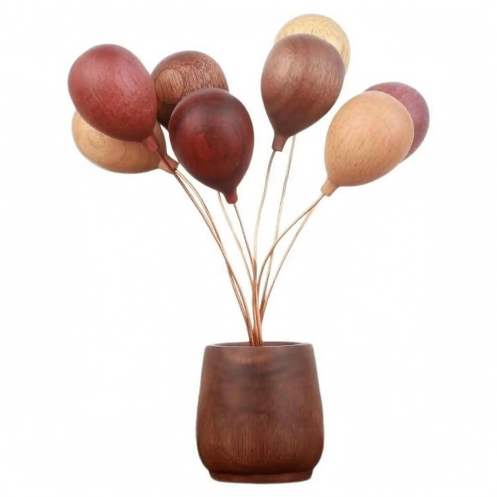 Air-Filled Bouquet Ornament Metal Wooden Balloon Decoration for Table Display