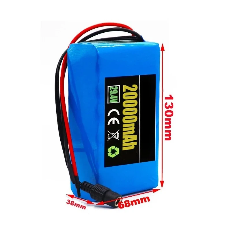 Large Capacity 7S2P 24V 20Ah 18650 Lithium Ion Battery Pack 29.4V Electric Bike Battery+charging