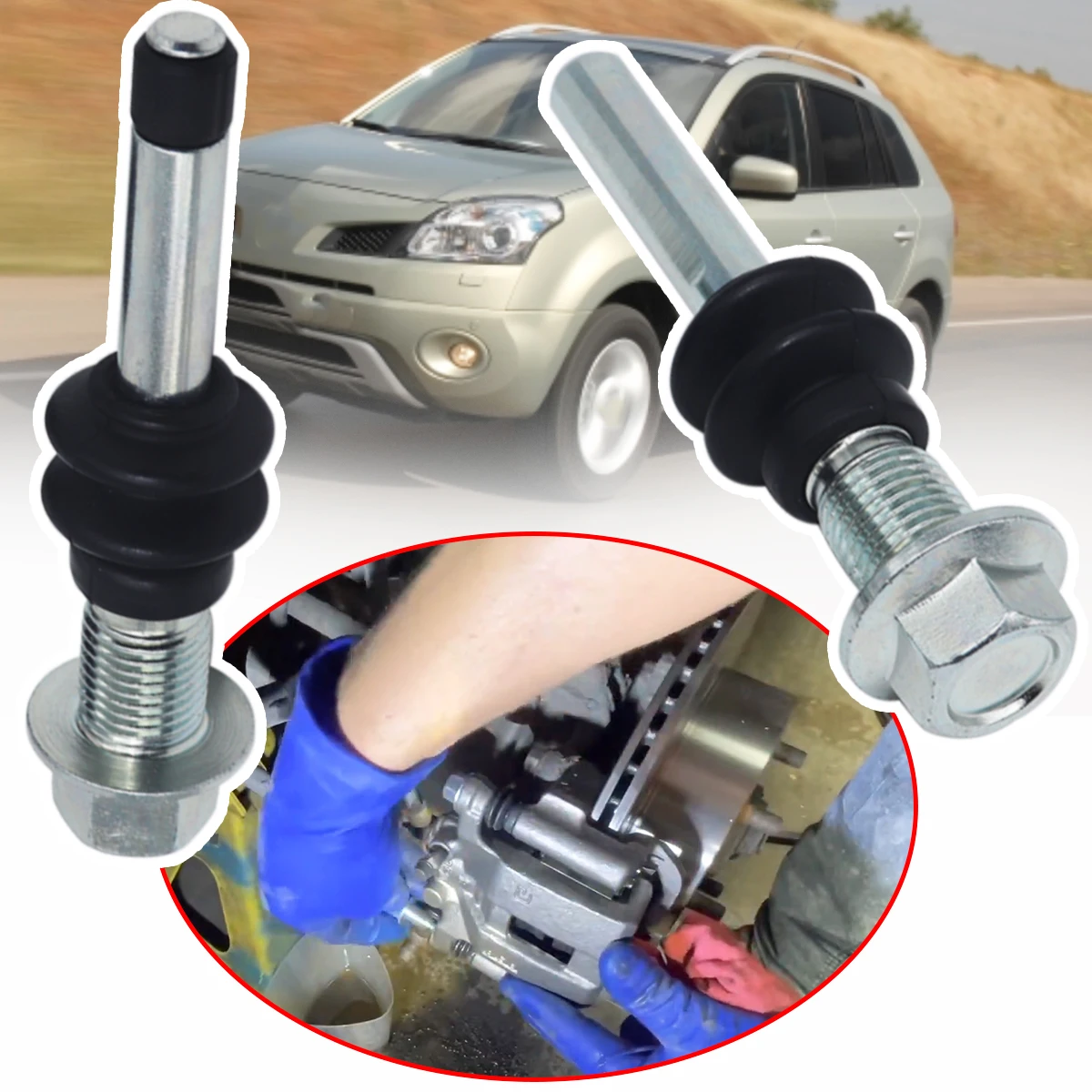 

Rear Brake Caliper Cylinder Slider Guide Pin for Renault Koleos 2008- Left Right Disc Housing Bolt Bushing Boot Seal Replacement