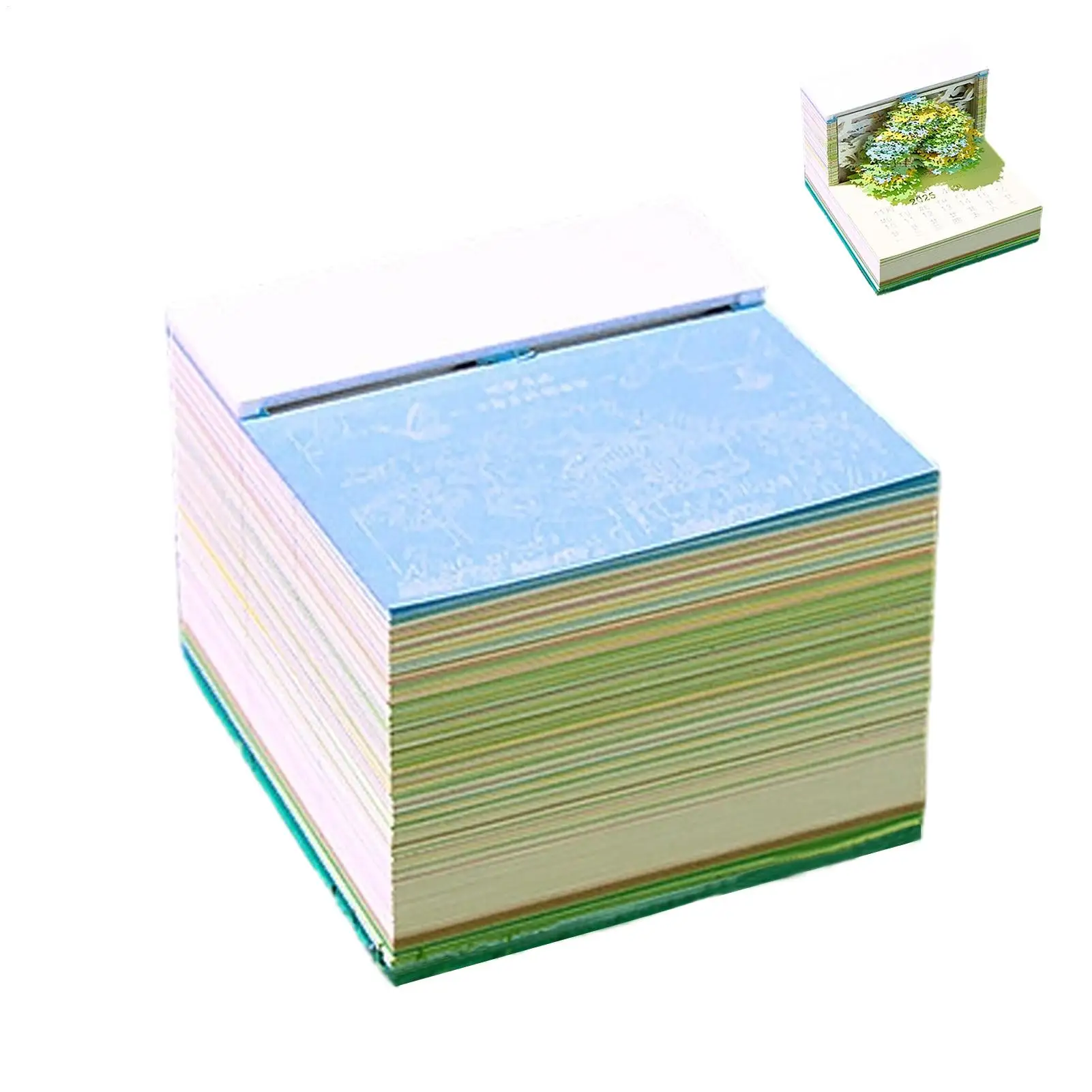 2027 Paper Carving Calendar Tree 3D Tear Off Page Calendar With LED Light Paper Carving Art Notebook Tearable Desk Calendar