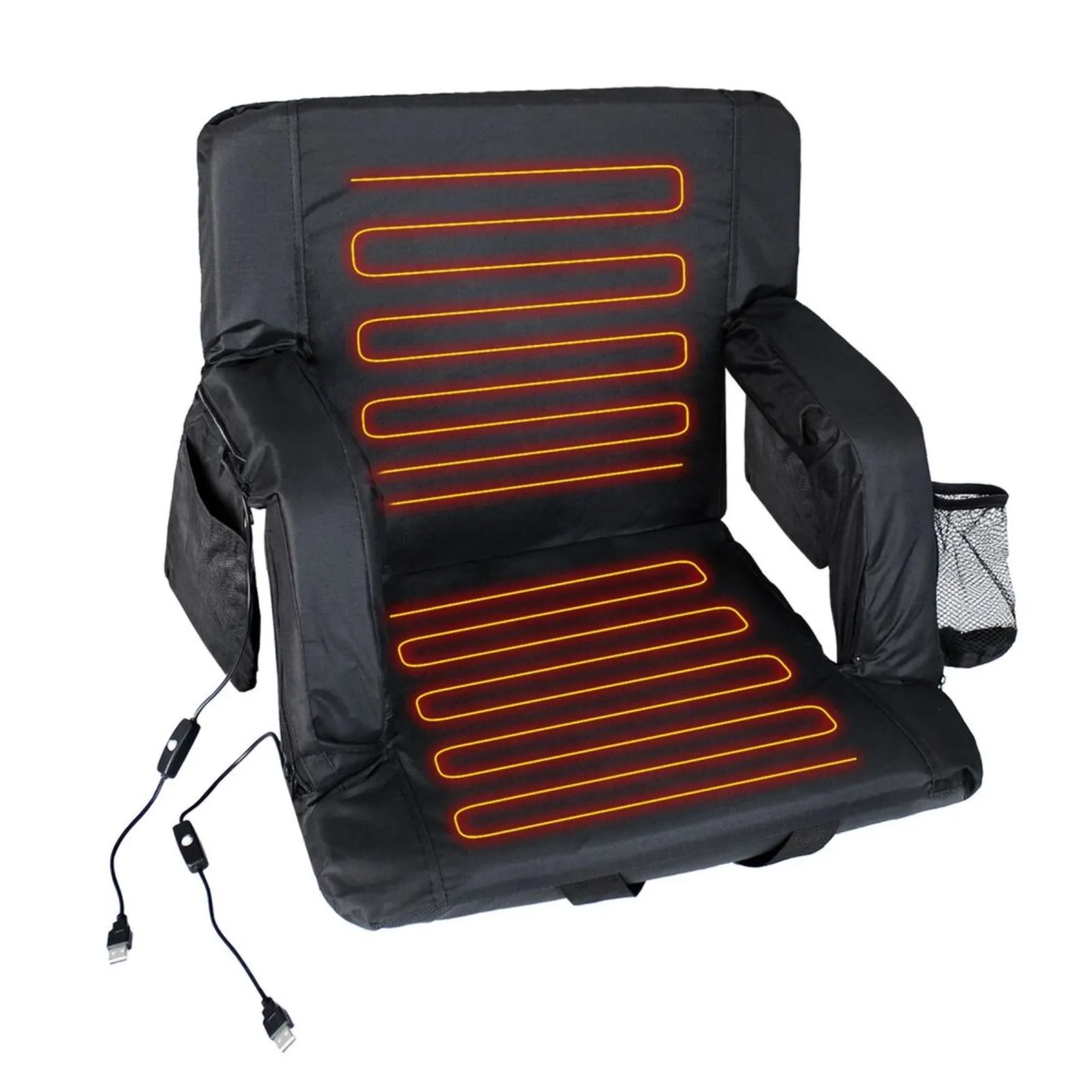 The Hot Seat Dual Heated Stadium Bleacher Seat Reclining Padded Back Arm Support United States