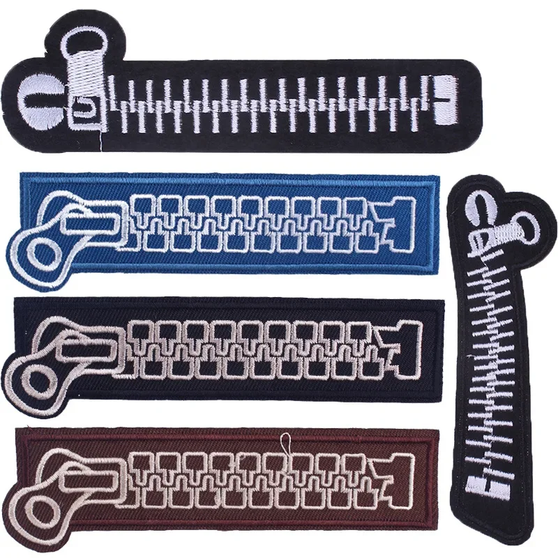 Patch brodé thermocollant pour vêtements, thermocollant, thermocollant, thermocollant, appliques thermocollantes, fermeture éclair, tissu à coudre