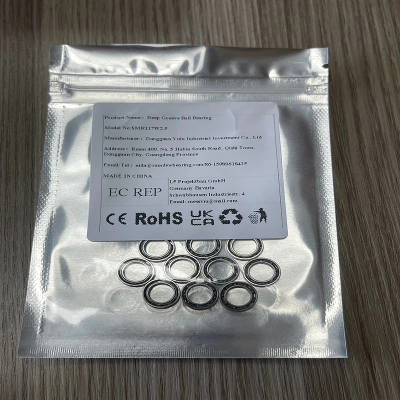 

10PCS SMR117W2.5 7x11x2.5mm High Precision ABEC-7 Stainless Steel Ball Bearings Shielded AISI440C