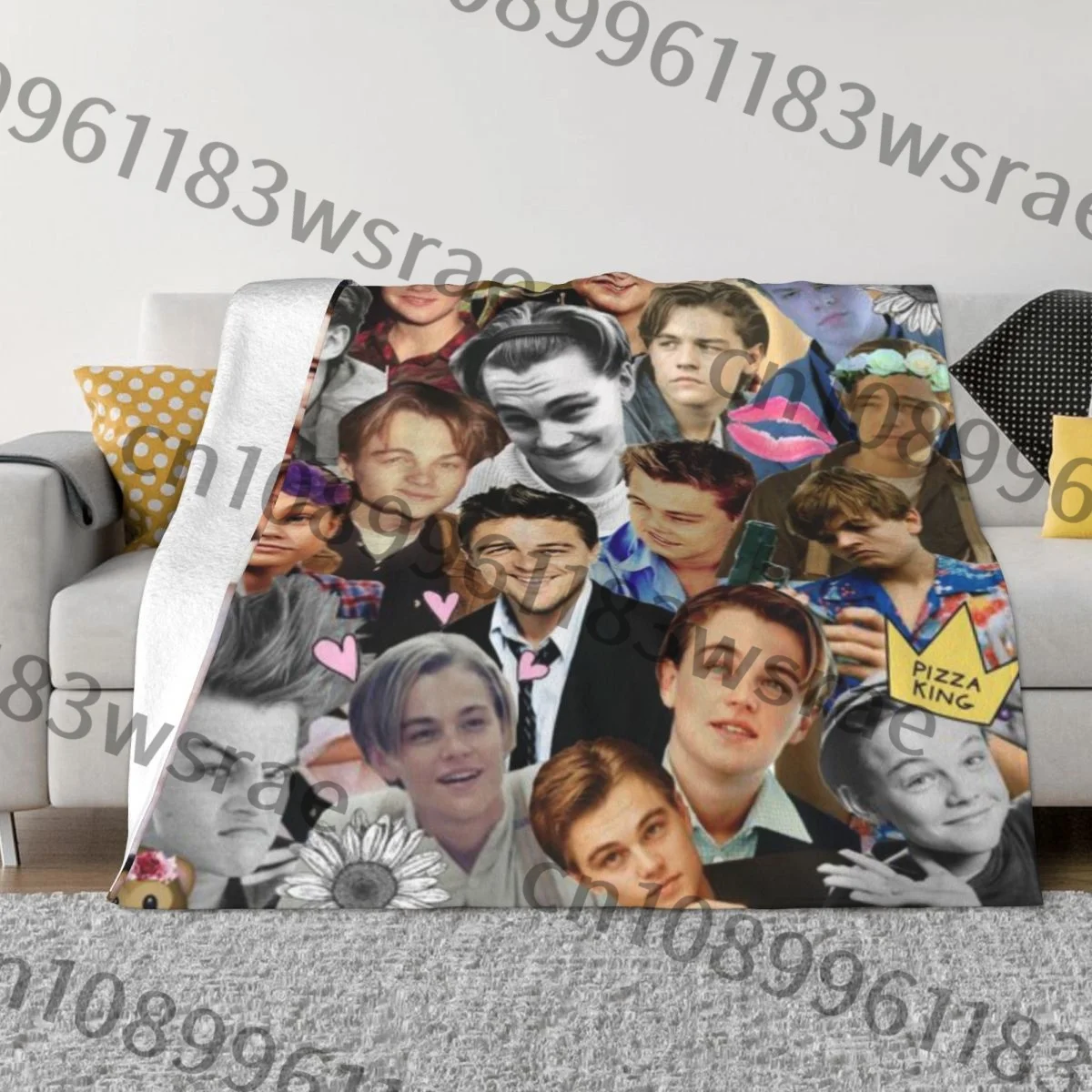 Leonardo DiCaprio Collage An Ultra-Soft Micro Fleece Blanket