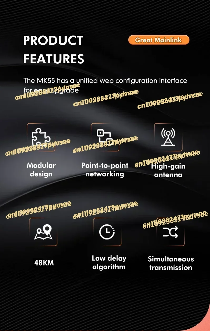NEW OEM&ODM 48MM 800MHZ/1.4GHZ/2.4GHZ Long Range Low Latency 4k Wireless Video Transmission System Video Transmitter