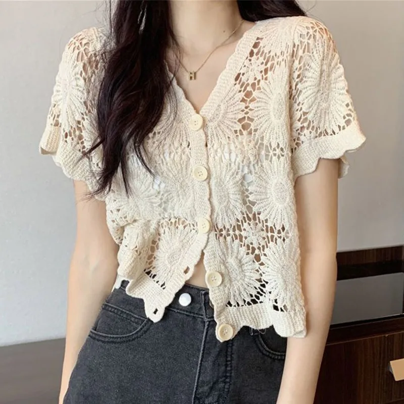 

Patchwork Open Shoulder with Holes Knit Sweater Top Garment Woman Autumn Clothing Long-sleeved Fuzzy Sexy T-shirt Sweater