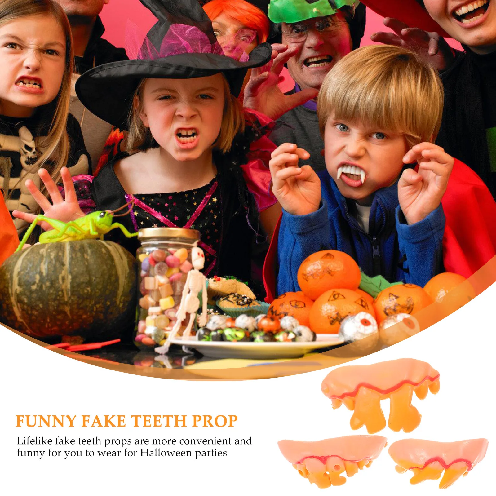 10 stuks grappige valse tanden halloween party kostuum accessoire levensechte valse tanden rekwisieten voor cosplay maskerade partij volwassenen mannen vrouwen
