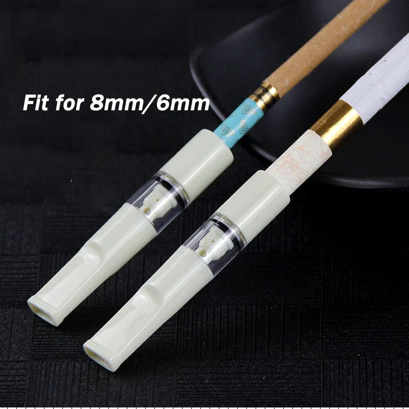 For 6mm 8mm Recyclable Cigarette Holder Portable Washable Tobacco Filter Tar Filtration Acrylic Smoke Mouthpiece Smoking Gadgets