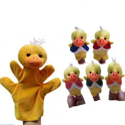 

1set=6pcs (1 Hand Puppet+5 Finger Puppets)Nursery Rhyme Finger Puppets "Five Little Ducks" Finger Toys For Kids Baby Toys YH367