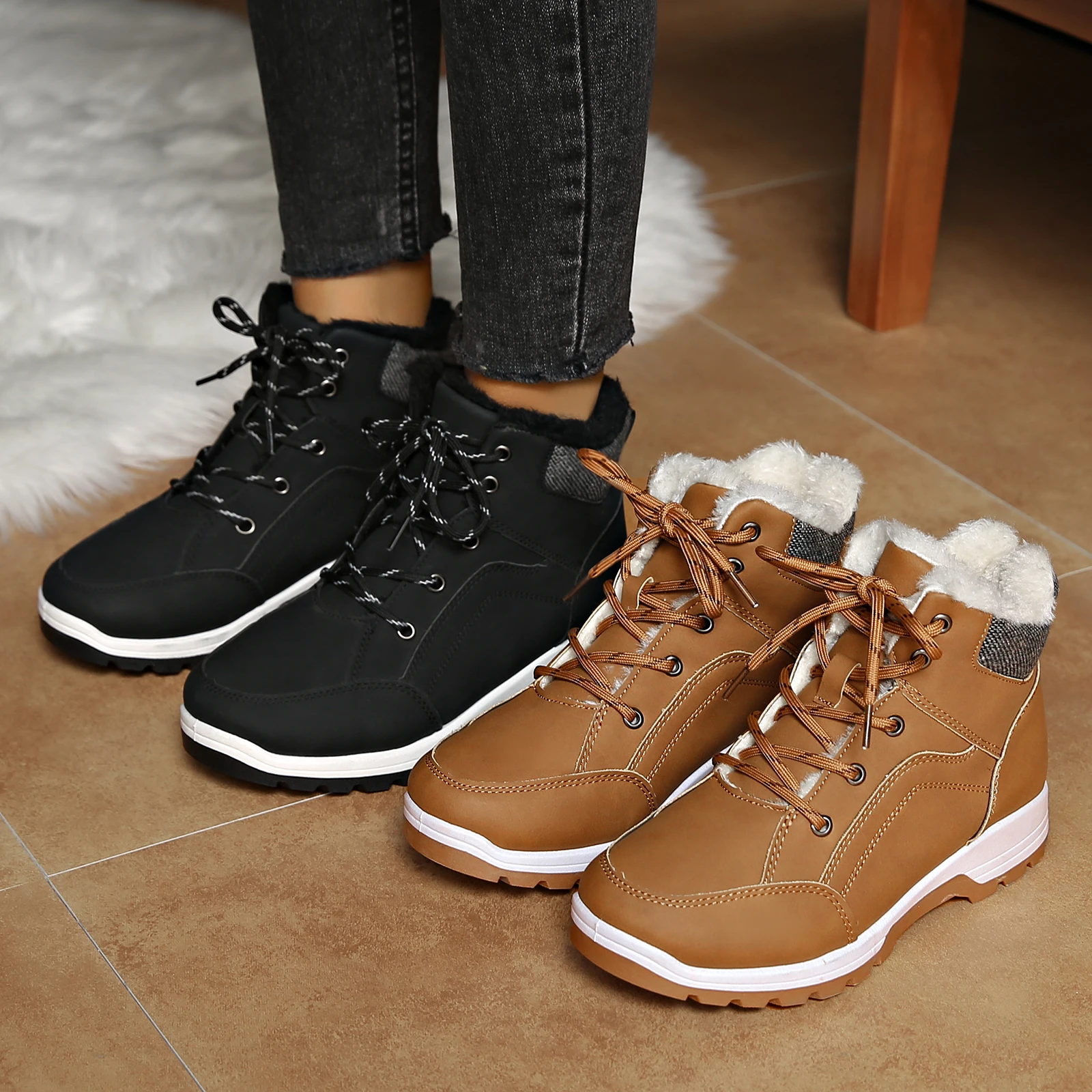 2024  Boots Waterproof Snow Boots Winter New Cashmere Warm Thick Soles Cotton Shoe for Women New Collection Women