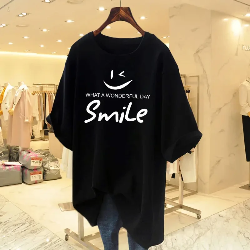 Women Chic Printed Basic Cotton Short Sleeve T-shirt Summer Simple Short Sleeve Tees Female Loose Casual  Maternity Clothes