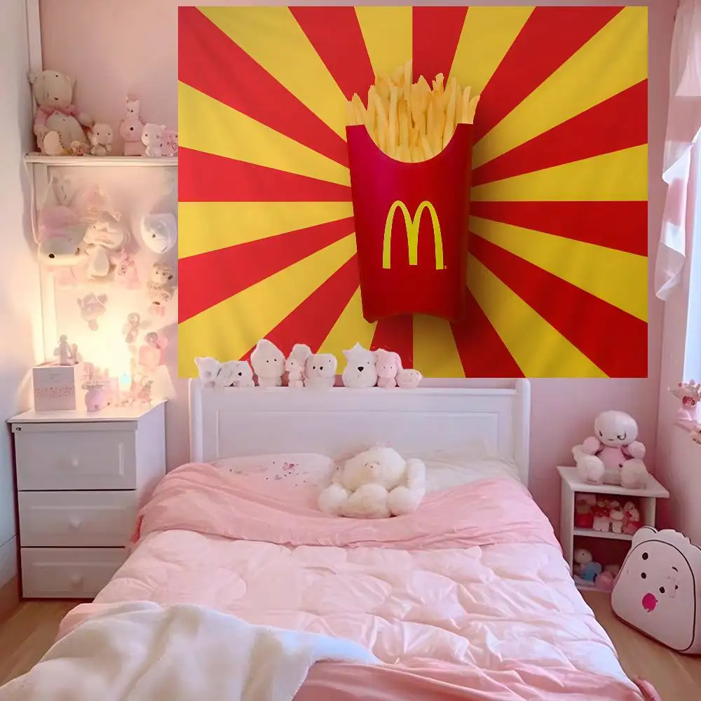 Famous Cool Brand M-MCDONALD-S Anime Tapestry Hanging Tarot Hippie Wall Rugs Dorm Home Decor
