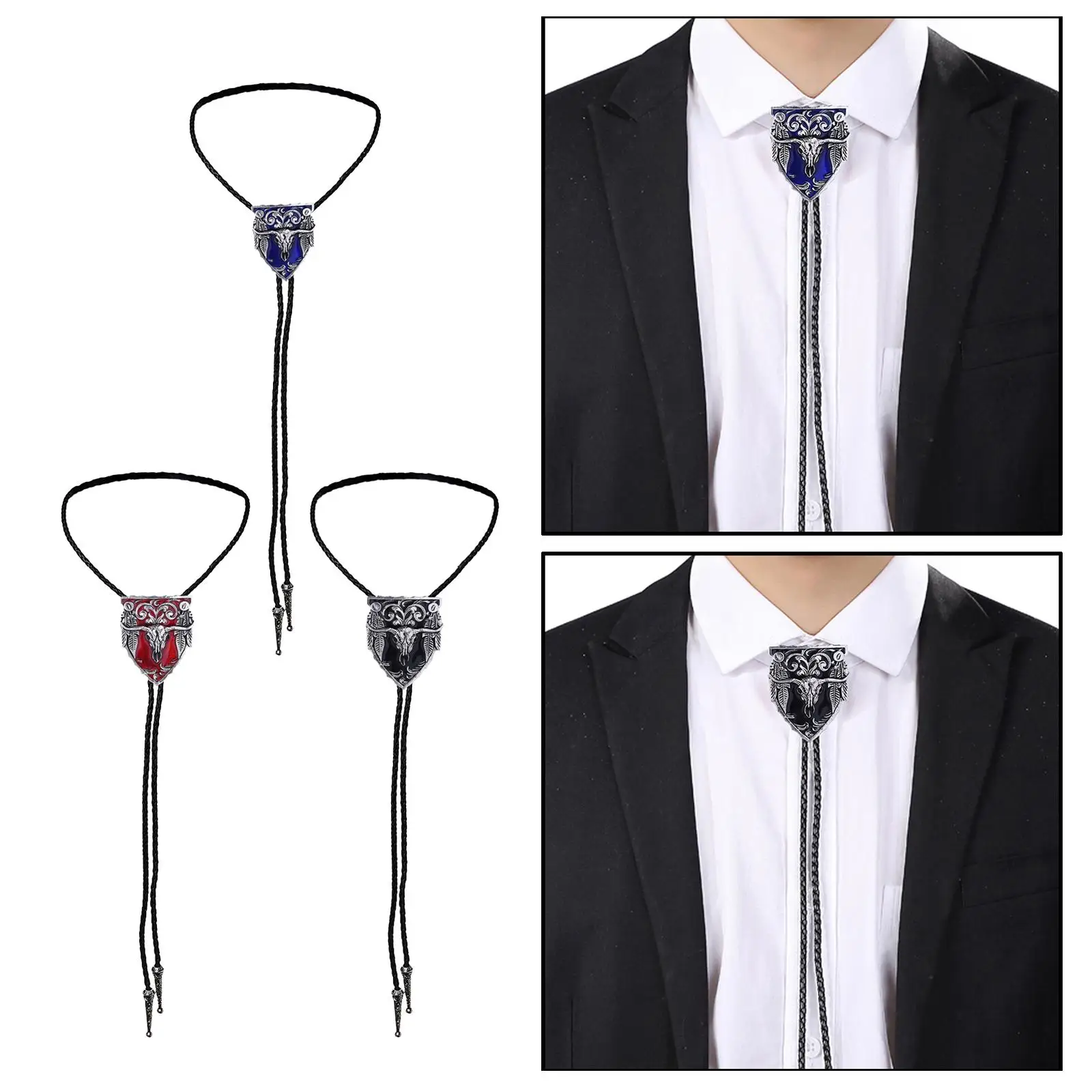 Bull Bolo Tie Necktie Western Cowboy Necklace Charm Shirt Accessories