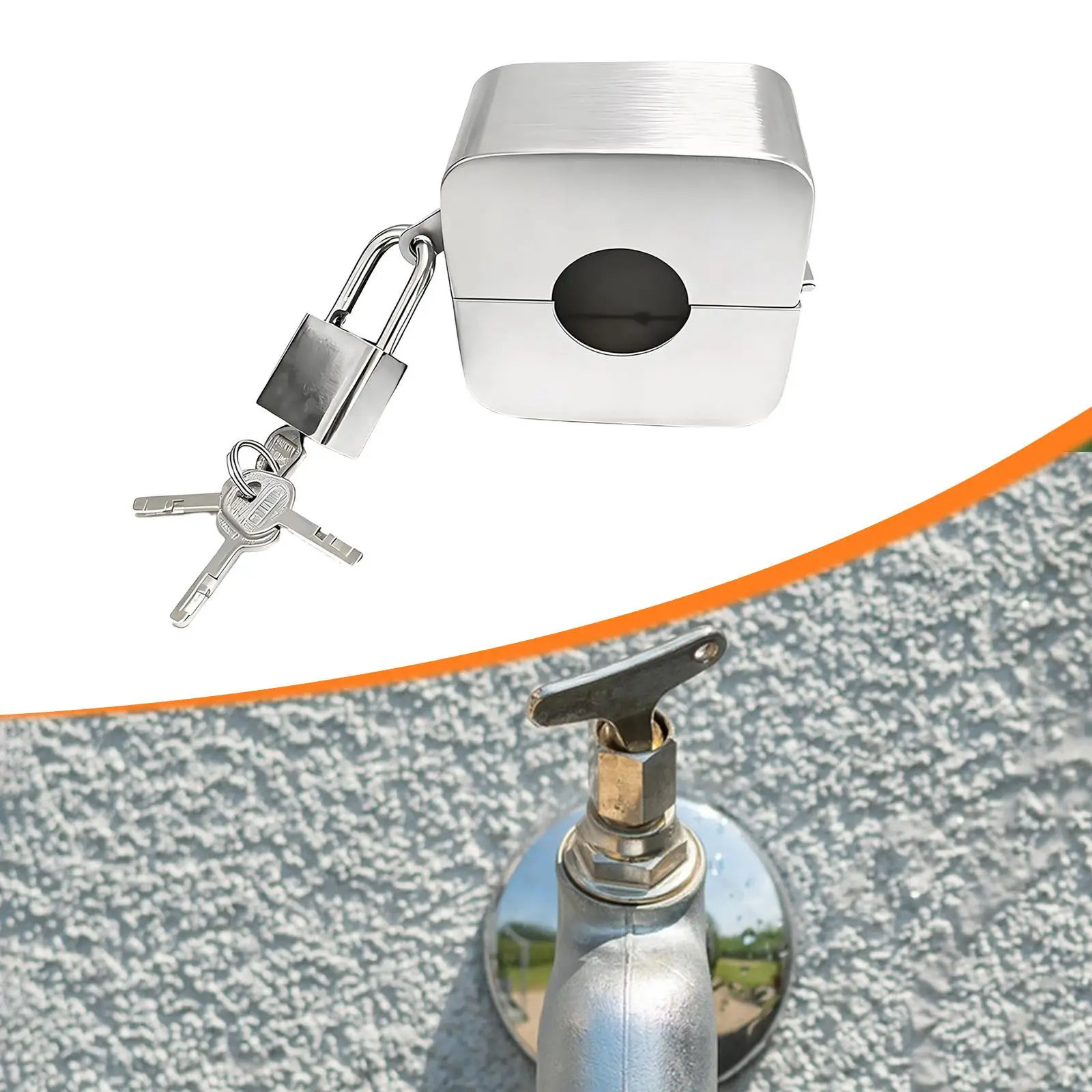 

Outdoor Faucet Lock with Padlock Outside Easy Installation Gate Valve Lockout