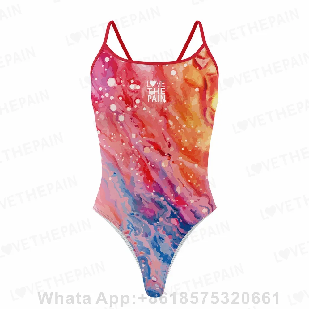 Love The Pain One Shoulder Swimsuit Female One-piece Sexy Swimsuit Open Water Swimming Long Time Training Comfort Swimwear