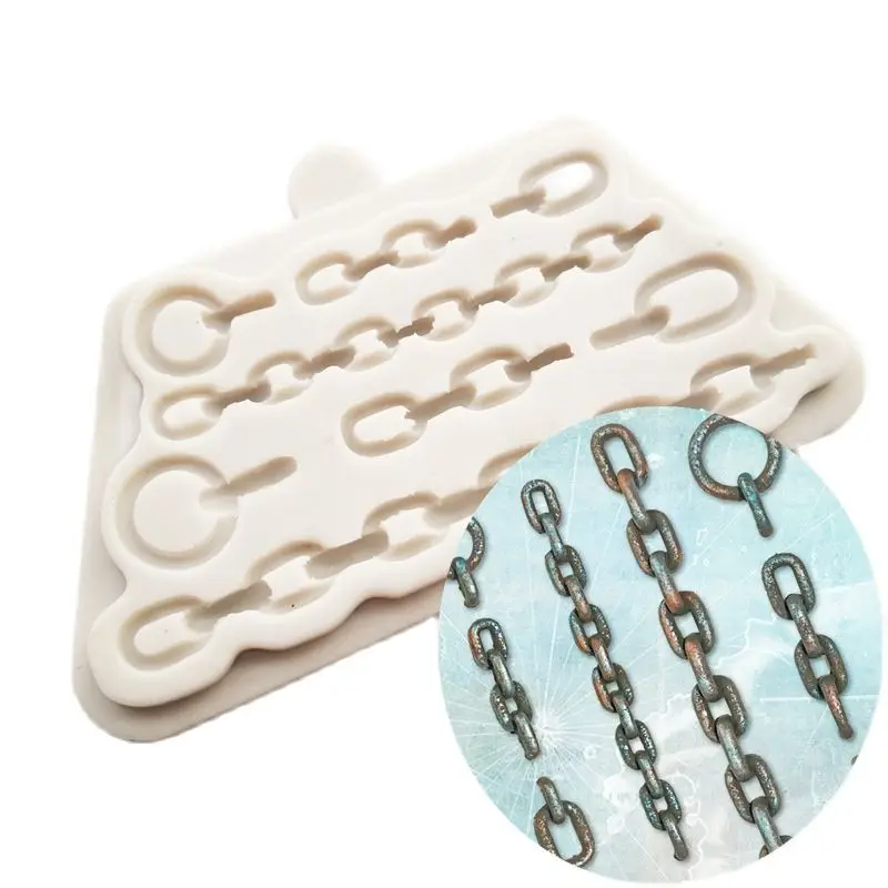 Nuevo molde de silicona con diseño de cadena de hierro y cuerda para pasteles, decoración de fondant, molde para chocolate y dulces, herramienta de repostería DIY, molde para repostería, tapete de encaje k882