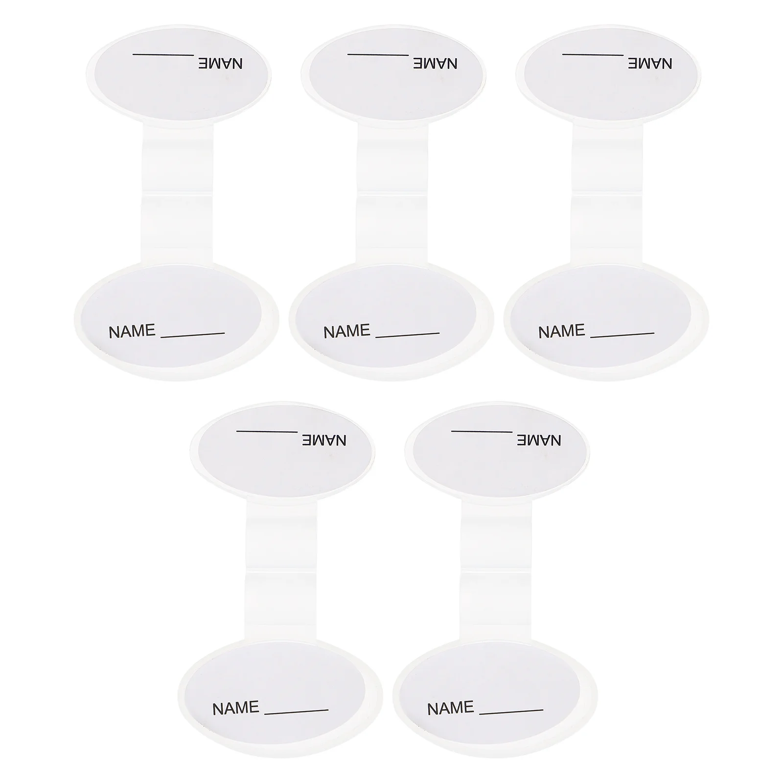 

5pcs Oval Shape Name Plate Two Sided Stethoscope Id Holder Clip Detachable Plastic Tag Card Medical Supplies Teaching Equipment