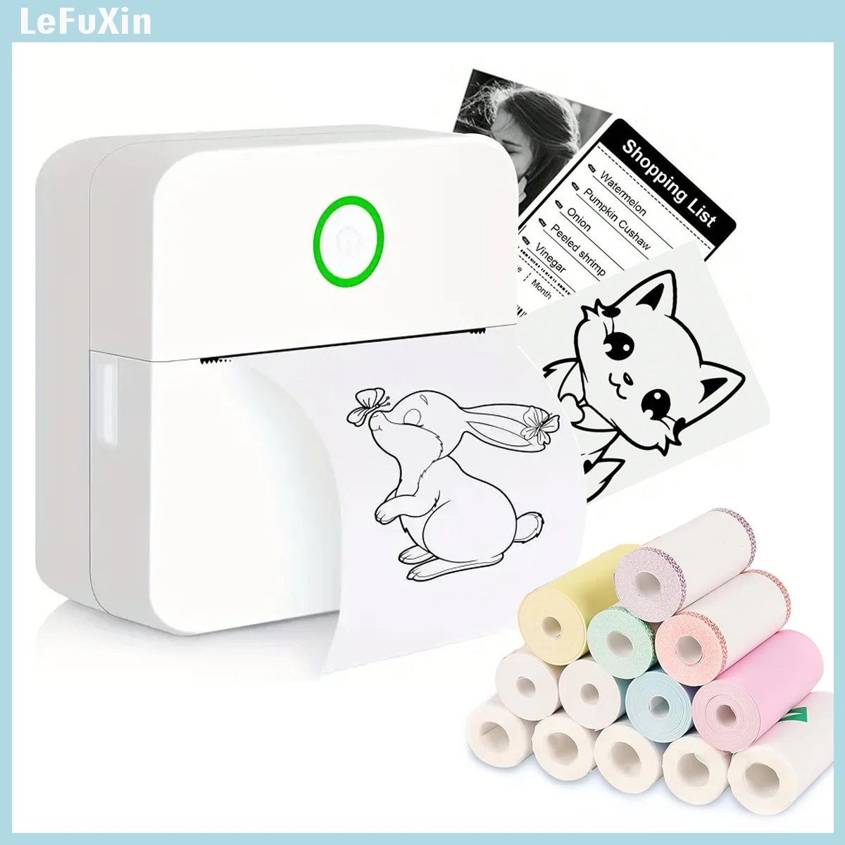 Mini Sticker Printer  Printer, Bluetooth Smart Pocket Inkless Thermal Printer , Portable Receipt Printer for Photo Journal Notes