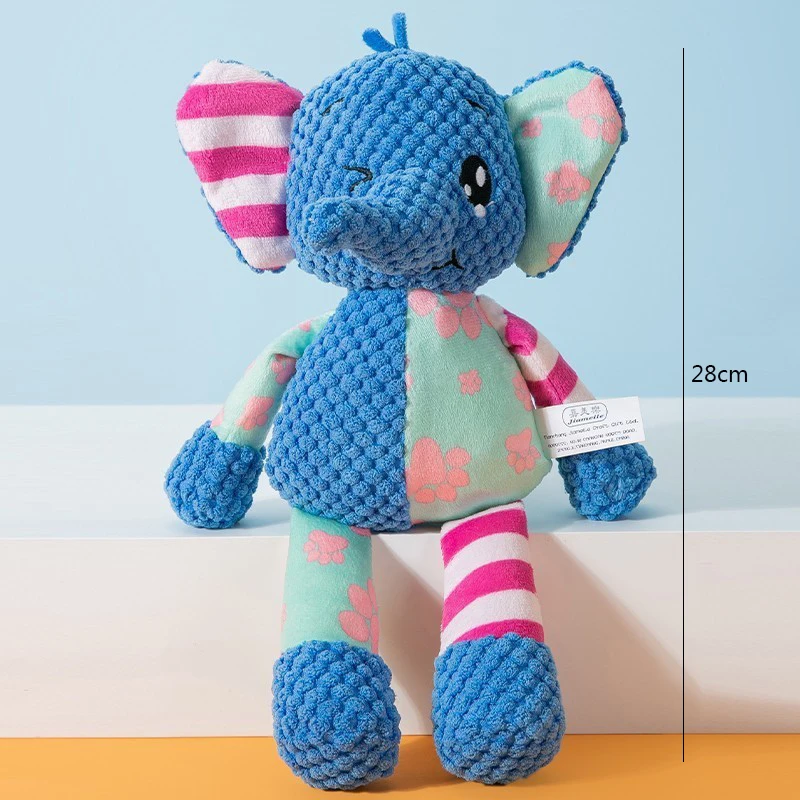 Pet Plush Toy Cat Dog Puzzle Toy Cute Animals Bite Resistant Interactive Squeaky Pet Dog Teeth Cleaning Chew Toy Pet Supplies image 3