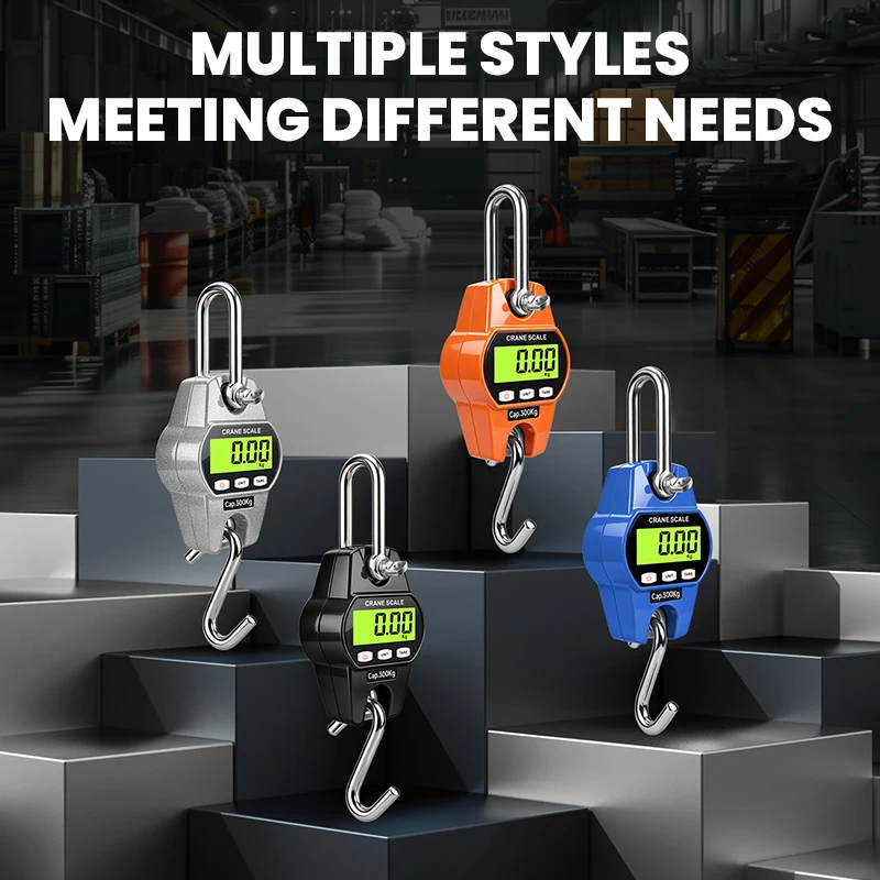 500kg Digital Hanging Scale 300KG Heavy Duty Fish Crane Scale for Luggage Weight Suitcase Hunting Farm Bike Bow Fishing Weight