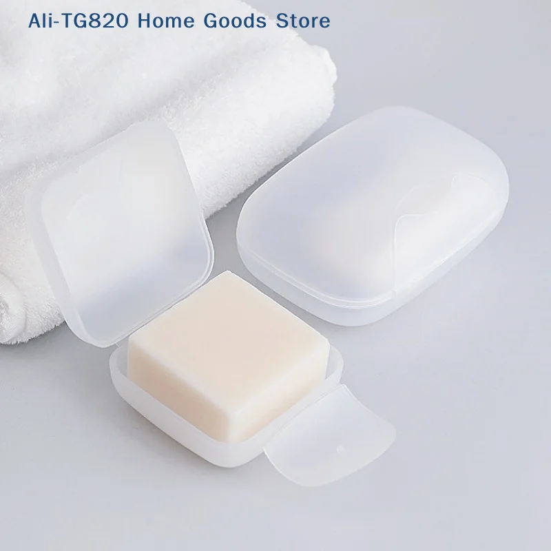 

[TG820]Portable Soap Rack For Travel And Business Trips Sealed Waterproof Soap Box Transparent Plastic Soap Storage Box With Lid