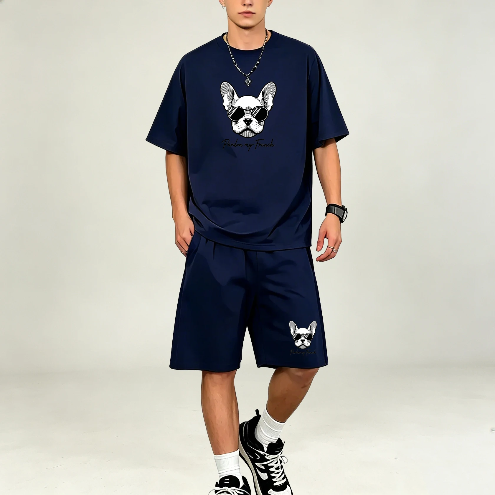 Daily Sport Men T-Shirts Sets Quick Dry Two Piece Outfit O Neck T Shirt Drawstring Sports Shorts Sweat Resistant TShirts Set Men