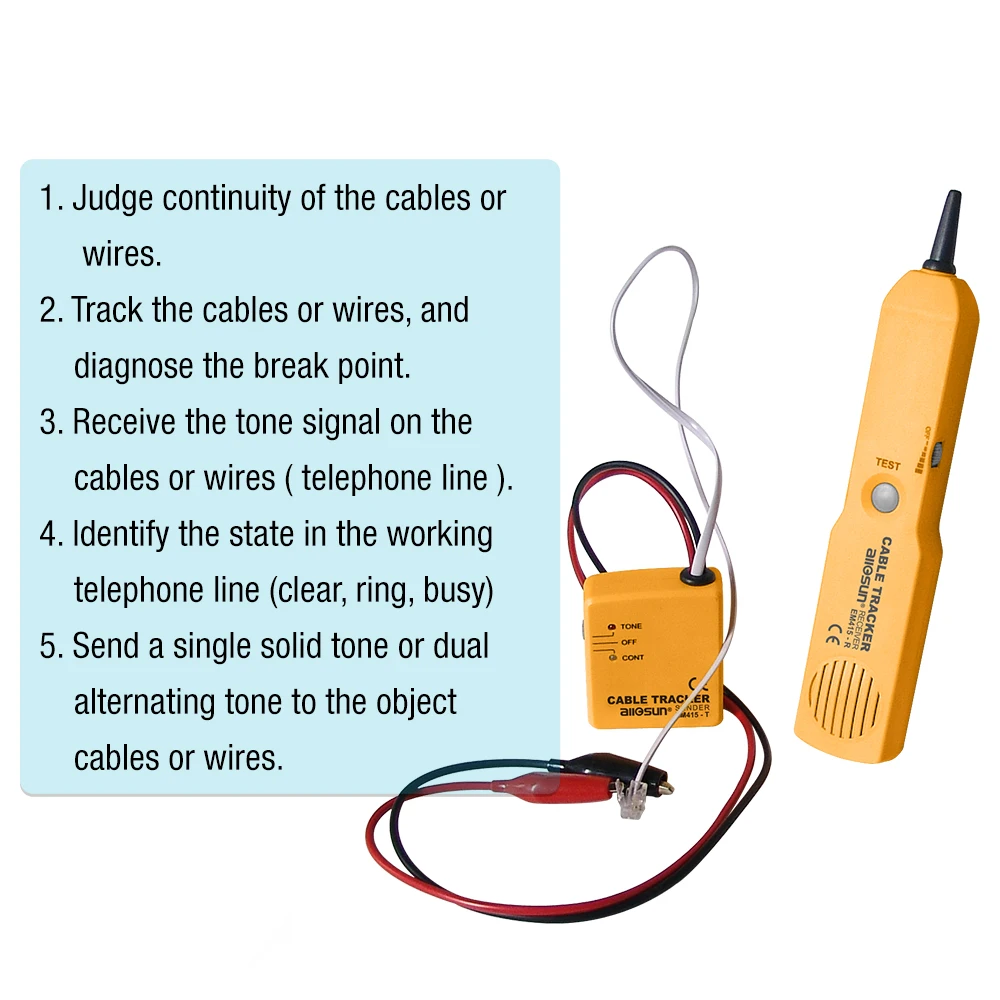 all-sun EM415 Telephone Network Phone Cable Wire Tracker Phone Generator Tester Diagnose Tone Networking Tools