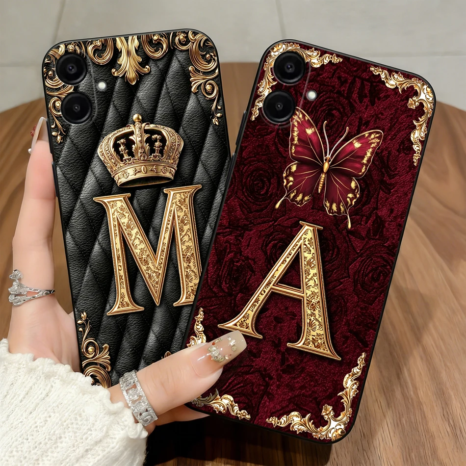 Case For Samsung Galaxy A07 A37 A57 Dainty Letter Flat Print Matte Silicone Anti Drop Phone Cover For GalaxyA07 Not Leather Capa