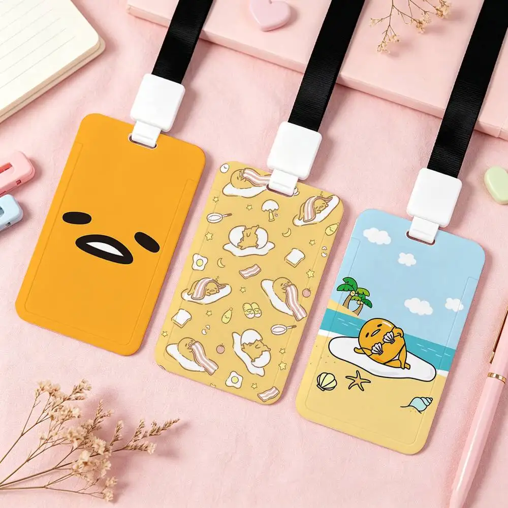 Cute G-Gudetama NFC Contactless Sliding Card Sleeve For Student Cards, Bus Cards, ID Cards, And Work Permits