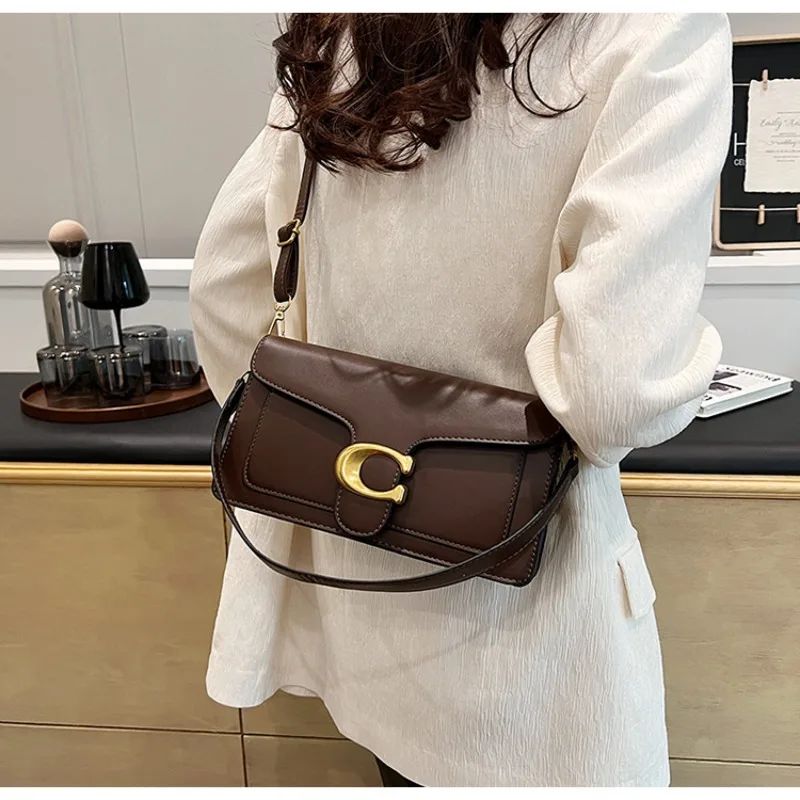 Caviar PU Women's Bag Underarm Shoulder Bag with Two Shoulder Straps Slung Across The Small Square Bag 2026 Explosion Bag Bags