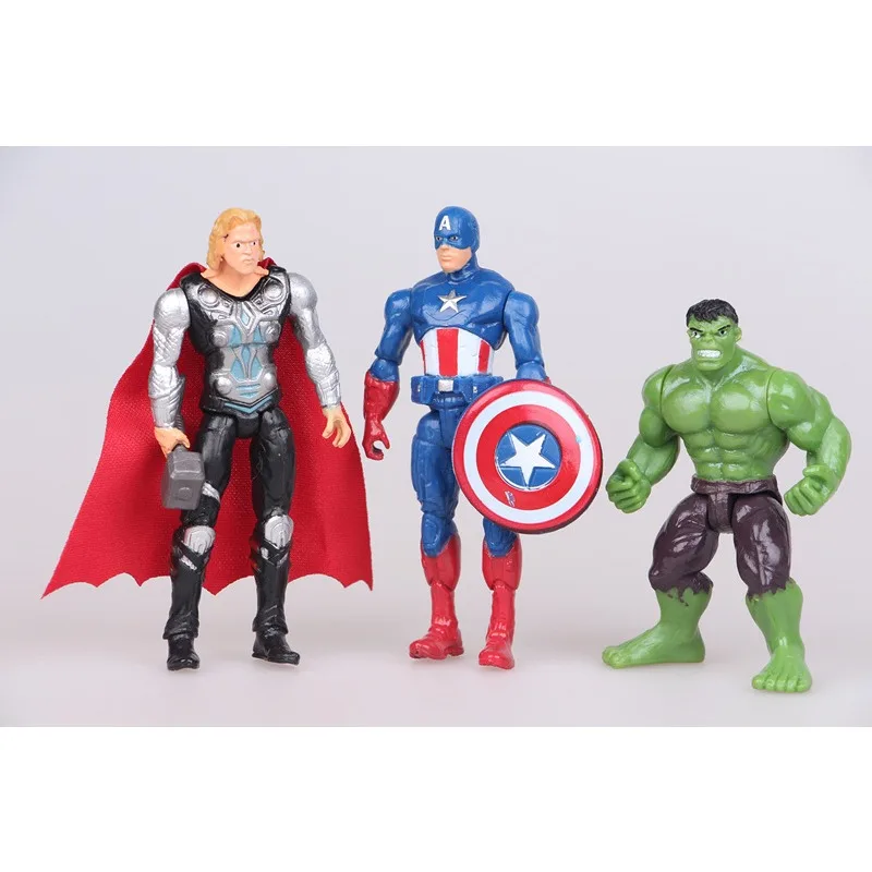 Marvel The Avengers Captain America Thor Superman Batman The Hulk Iron Man combination suit Handmade model Children's Toy Gifts