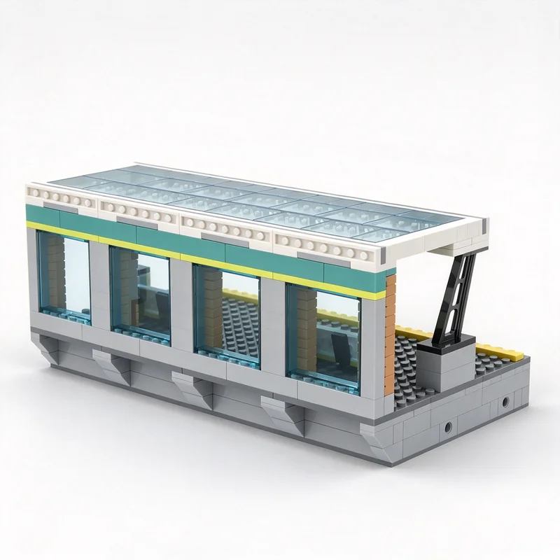 299PCS MOC Extension 1 For Modular Train Station Building Blocks DIY Assembly Gifts for Adults Collection Desktop