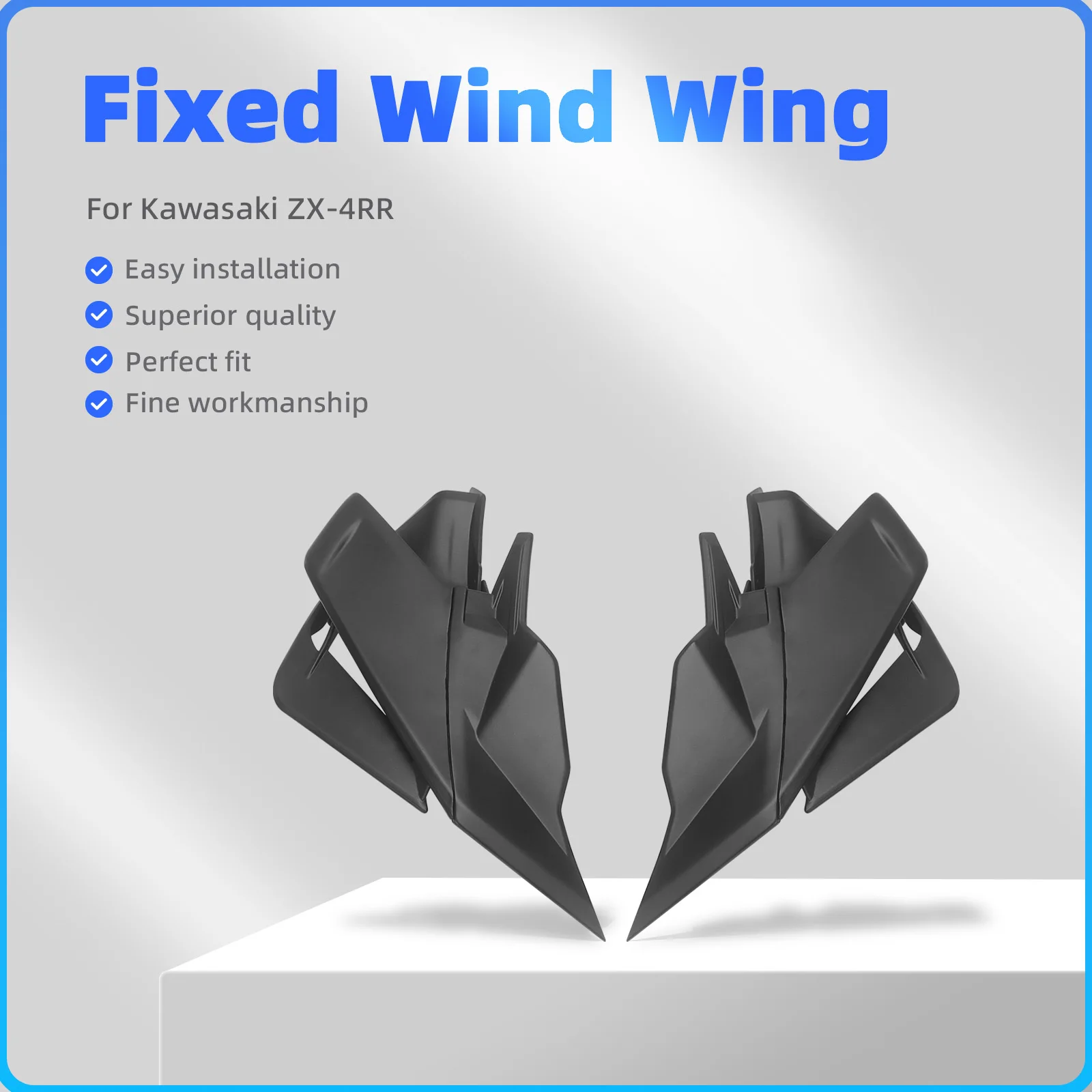 

Motorcycle Front Spoiler Aerodynamic Wing Downforce Kit Naked Frontal Spoilers Winglet For KAWASAKI ZX-4R 2023 2025