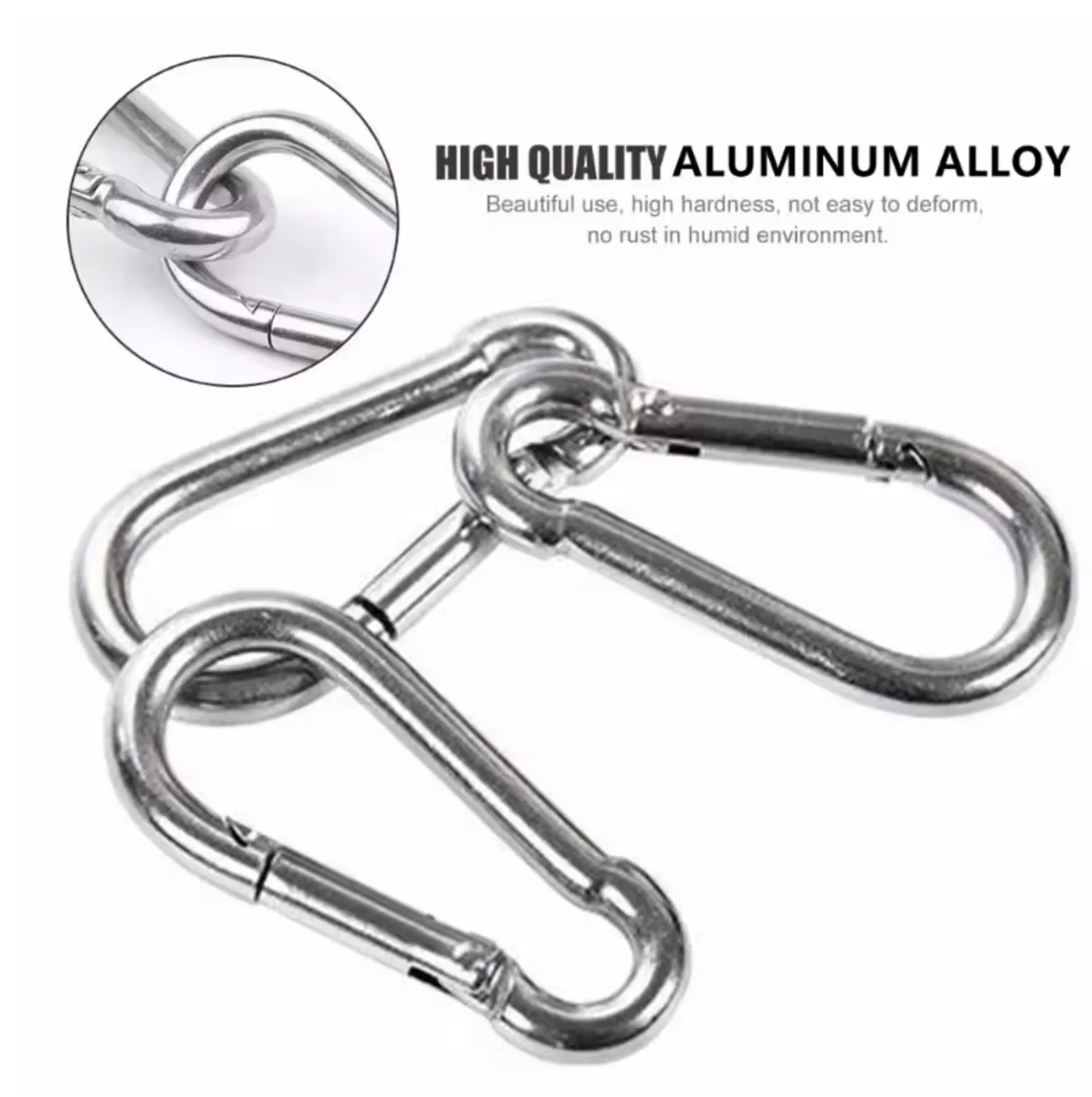 Multifunktionaler Karabinerhaken aus Aluminiumlegierung mit Schnappverschluss, Schnellverschlussring, Haken, Schäkel, Kettenverschluss, Haken zum Aufhängen eines Schlüssels – Detail 7