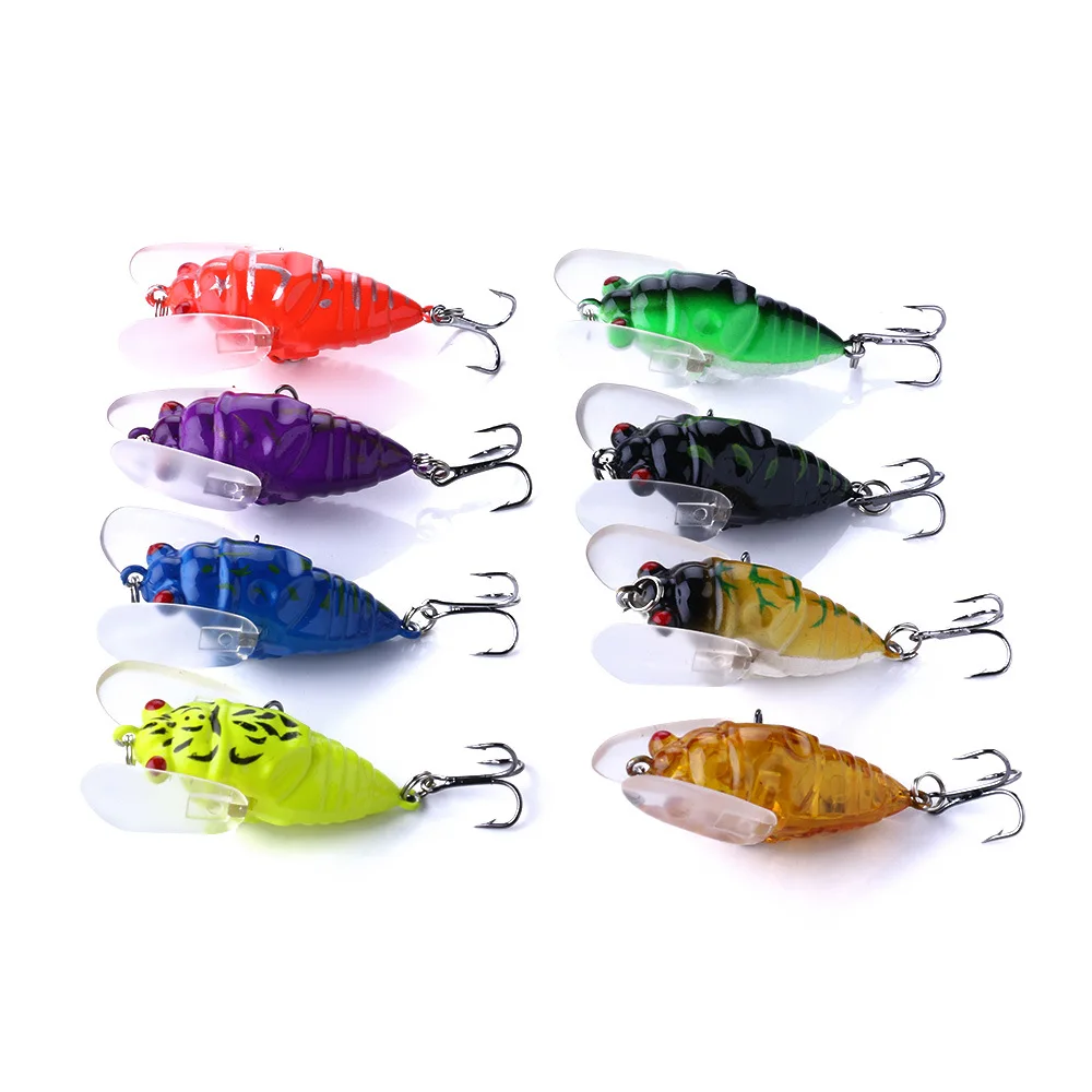 HENGJIA 1pcs Fishing Lure Bass Cicada Pesca 6g 4.2cm Simulation Insects Hard Bait Crankbait Fishing Wobblers Tackle