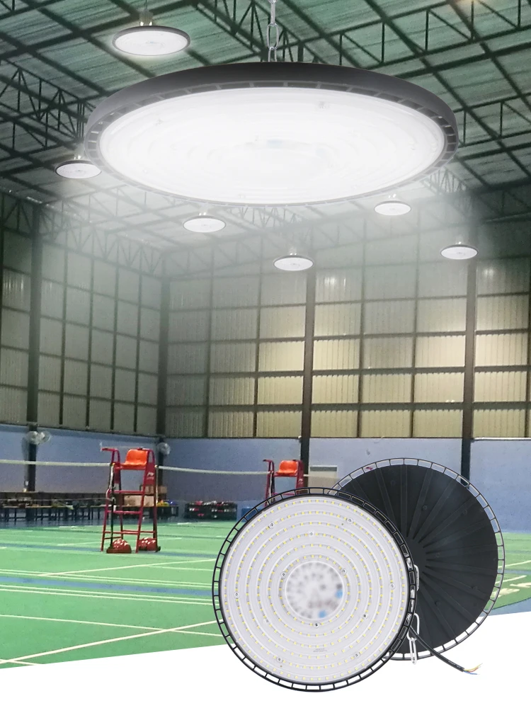 Super brilhante LED 100W 150W 200W UFO High Bay Light AC175-265V Caixa de alumínio Lâmpada de