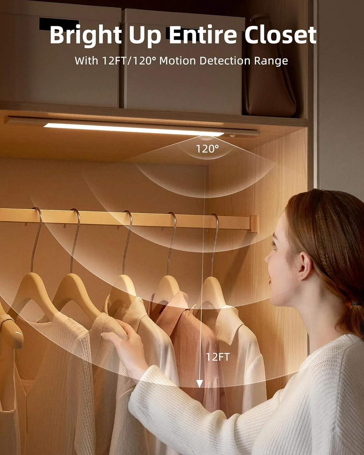

Motion Sensor Light Indoor Under Cabinet Lighting Wireless20/40/60 LED Under Cabinet Lights Under Counter Lights For Kitchen USB
