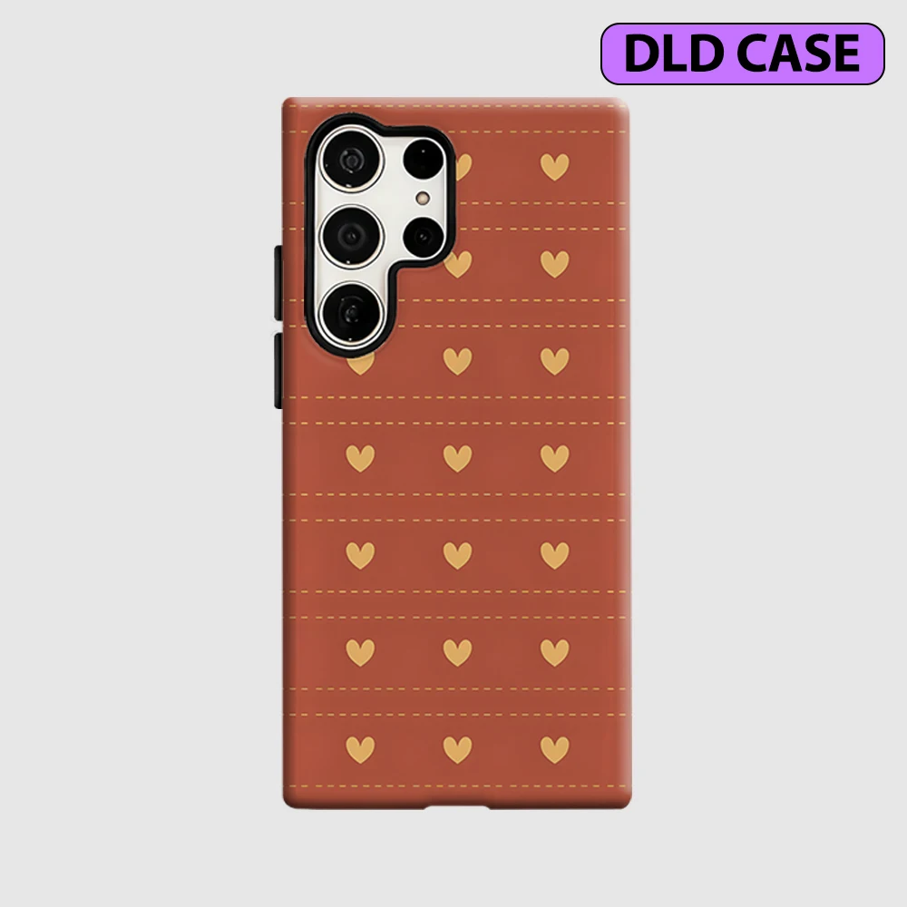 Red Heartbeat Phone Case for Samsung Galaxy S26 S25 Ultra S24 S23 Ultra Plus Shockproof Double Layer Tough Back Cover