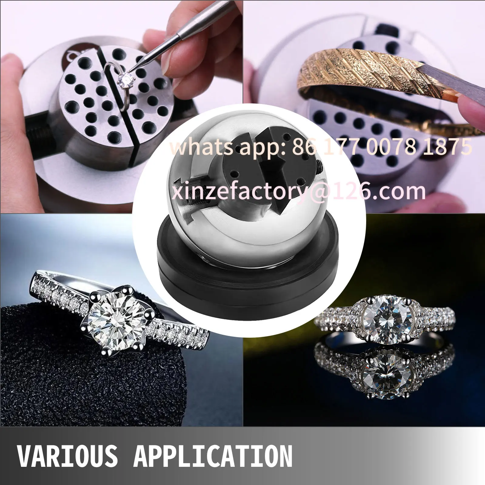 Customizable 10Kg Full Set 5in Engraving Vise Standard Block Ball Inlaid Diamonds Jewelry Adjustable Setting Tool 34Pcs