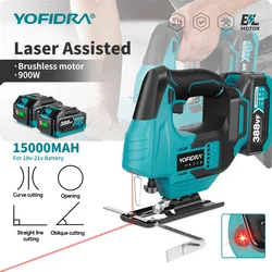 Yofidra-Souffleur d'air électrique sans balais, 6 vitesses, sans fil, soufflage efficace du cuir chevelu, de la neige, de la poussière, outil de jardin pour Makita, batterie 18V