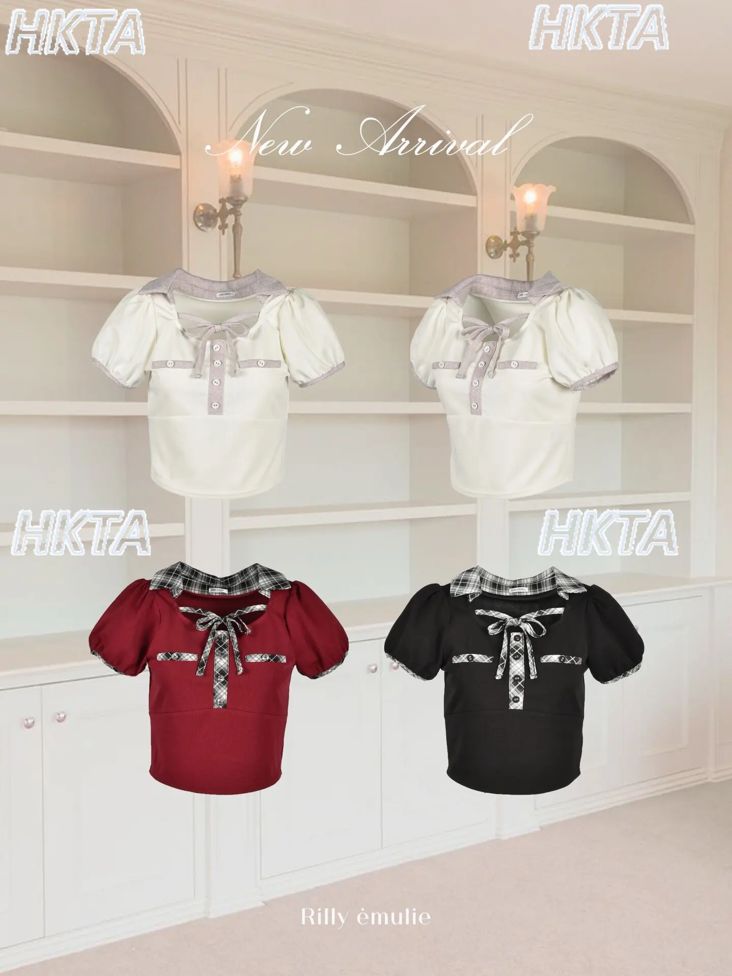 Clear Japanese Plaid T-shirt Top Women Summer New Fashion Versatile Splicing Shirt Collar Lace Slim Short Sleeve Tshirt Female