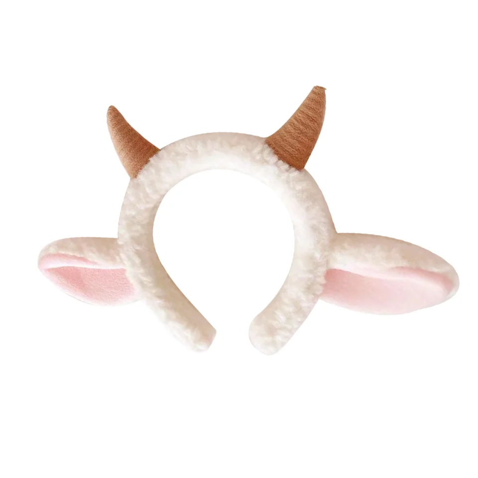 Diadema De Oveja Con Orejas Y Cuernos – Disfraz De Cordero Blanco De Felpa Para Adultos Y Niños, Ideal Para Cosplay, Halloween Y Fiestas
